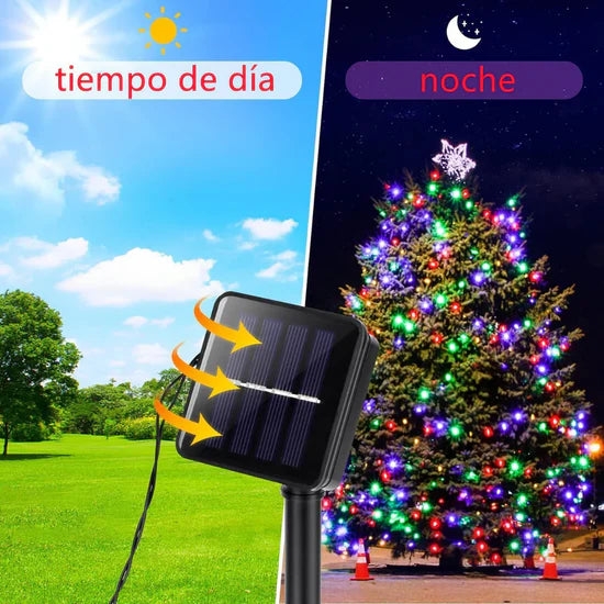 LUCES NAVIDEÑAS LED CON PANEL SOLAR